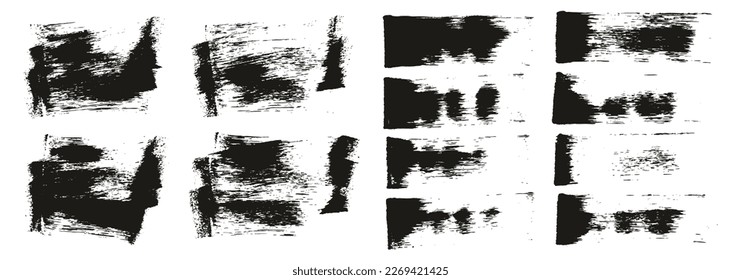 Flat Sponge Regular Artist Brush Short Background And Straight Lines Mix High Detail Abstract Vector Background Mix Set 