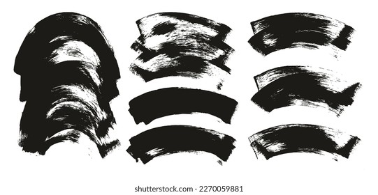 Flat Sponge Regular Artist Brush Curved Background High Detail Abstract Vector Background MEGA Set 