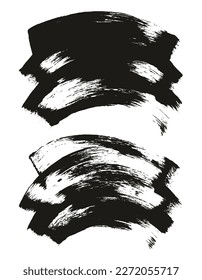 Flat Sponge Regular Artist Brush Curved Background High Detail Abstract Vector Background Set 