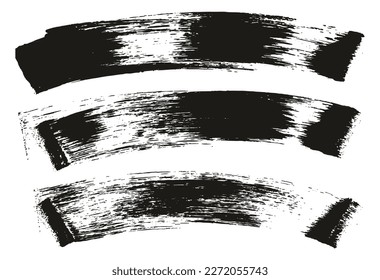 Flat Sponge Regular Artist Brush Curved Background High Detail Abstract Vector Background Set 