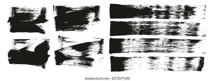 Flat Sponge Regular Artist Brush Short Background And Straight Lines Mix High Detail Abstract Vector Background Mix Set 