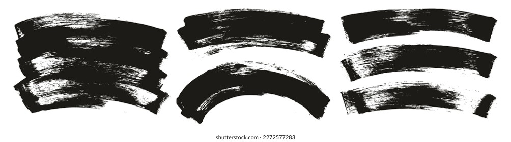 Flat Sponge Regular Artist Brush Curved Background High Detail Abstract Vector Background MEGA Set 