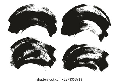 Flat Sponge Regular Artist Brush Curved Background High Detail Abstract Vector Background Set 