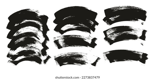 Flat Sponge Regular Artist Brush Curved Background High Detail Abstract Vector Background MEGA Set 