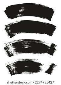 Flat Sponge Regular Artist Brush Curved Background High Detail Abstract Vector Background Set 