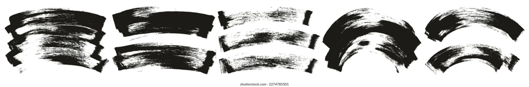 Flat Sponge Regular Artist Brush Curved Background High Detail Abstract Vector Background MEGA Set 
