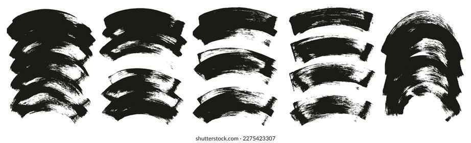 Flat Sponge Regular Artist Brush Curved Background High Detail Abstract Vector Background MEGA Set 