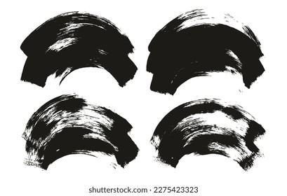 Flat Sponge Regular Artist Brush Curved Background High Detail Abstract Vector Background Set 