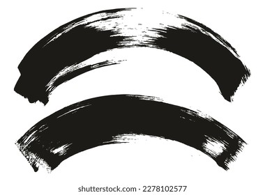 Flat Sponge Regular Artist Brush Curved Background High Detail Abstract Vector Background Set 