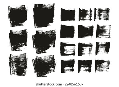 Flat Sponge Thick Artist Brush Short Background And Straight Lines Mix High Detail Abstract Vector Background Mix Set 