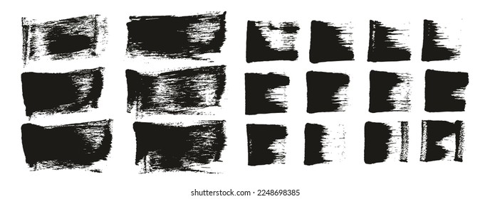 Flat Sponge Thick Artist Brush Short Background And Straight Lines Mix High Detail Abstract Vector Background Mix Set 
