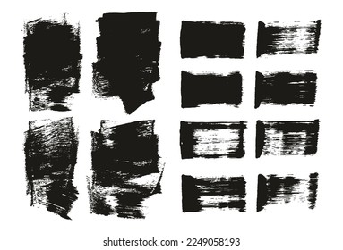 Flat Sponge Thick Artist Brush Short Background And Straight Lines Mix High Detail Abstract Vector Background Mix Set 