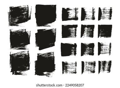 Flat Sponge Thick Artist Brush Short Background And Straight Lines Mix High Detail Abstract Vector Background Mix Set 