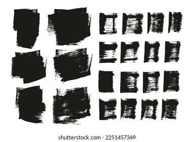Flat Sponge Thick Artist Brush Short Background And Straight Lines Mix High Detail Abstract Vector Background Mix Set 