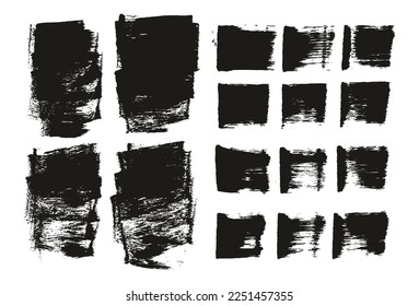 Flat Sponge Thick Artist Brush Short Background And Straight Lines Mix High Detail Abstract Vector Background Mix Set 