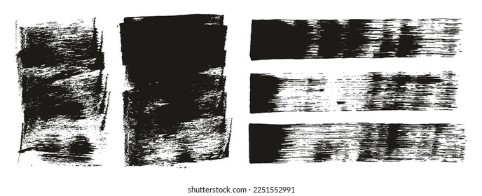 Flat Sponge Thick Artist Brush Short Background And Straight Lines Mix High Detail Abstract Vector Background Mix Set 