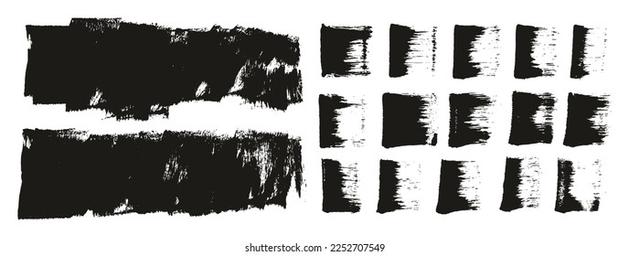 Flat Sponge Thick Artist Brush Short Background And Straight Lines Mix High Detail Abstract Vector Background Mix Set 