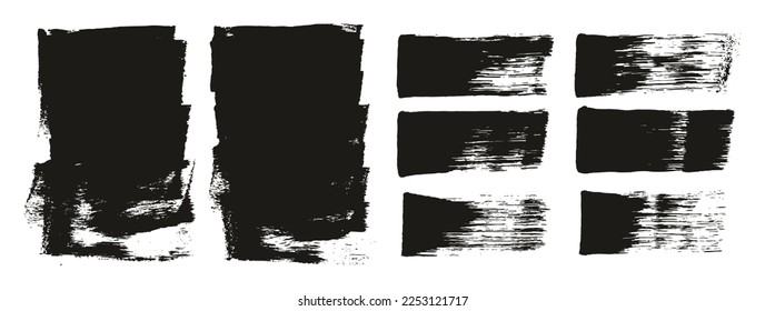 Flat Sponge Thick Artist Brush Short Background And Straight Lines Mix High Detail Abstract Vector Background Mix Set 