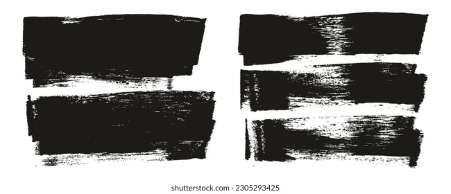 Flat Sponge Thick Artist Brush Long Background Mix High Detail Abstract Vector Background Mix Set 