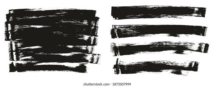 Flat Sponge Thin Artist Brush Long Background Mix High Detail Abstract Vector Background Mix Set 