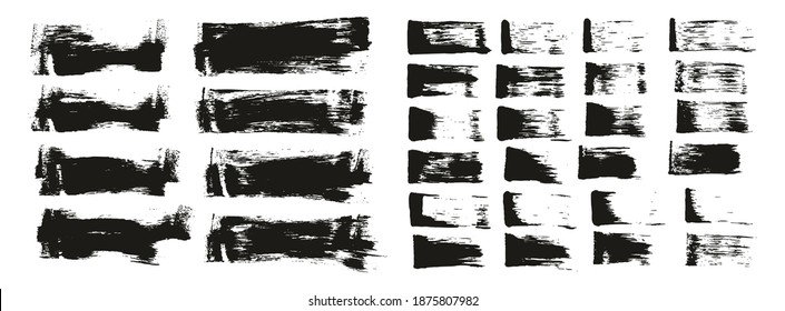 Flat Sponge Thin Artist Brush Short Background And Straight Lines Mix High Detail Abstract Vector Background Mix Set 