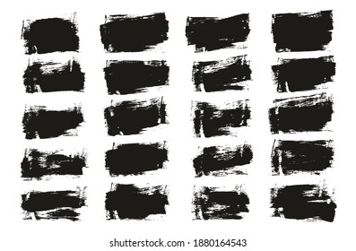 Flat Sponge Thin Artist Brush Short Background High Detail Abstract Vector Background Set 