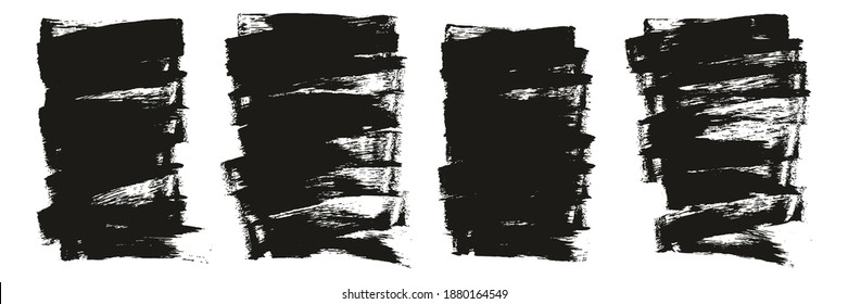 Flat Sponge Thin Artist Brush Short Background High Detail Abstract Vector Background Set 