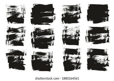 Flat Sponge Thin Artist Brush Short Background High Detail Abstract Vector Background Set 
