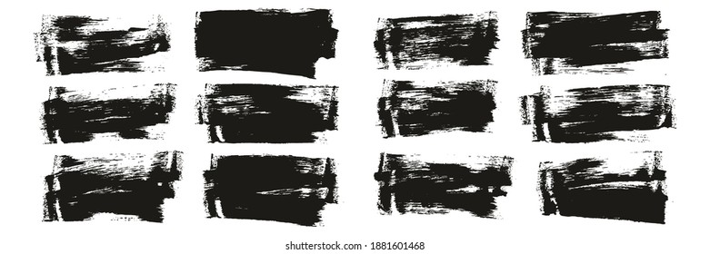 Flat Sponge Thin Artist Brush Short Background High Detail Abstract Vector Background Set 