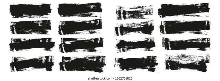 Flat Sponge Thin Artist Brush Short Background High Detail Abstract Vector Background Set 