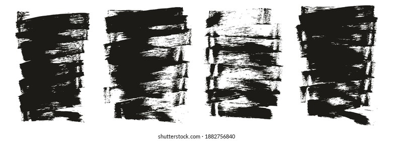 Flat Sponge Thin Artist Brush Short Background High Detail Abstract Vector Background Set 