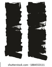 Flat Sponge Thin Artist Brush Short Background High Detail Abstract Vector Background Set 