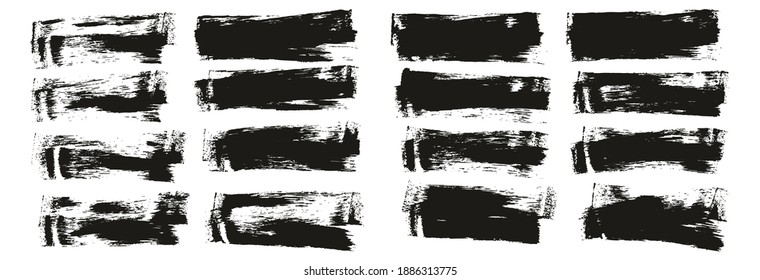 Flat Sponge Thin Artist Brush Short Background High Detail Abstract Vector Background Set 