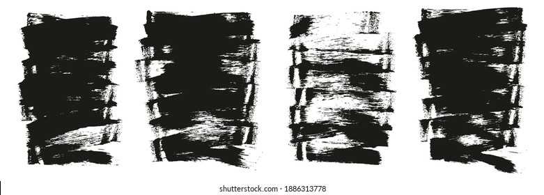 Flat Sponge Thin Artist Brush Short Background High Detail Abstract Vector Background Set 