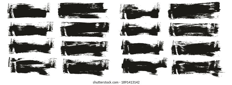 Flat Sponge Thin Artist Brush Short Background High Detail Abstract Vector Background Set 