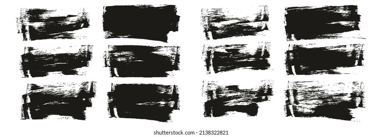 Flat Sponge Thin Artist Brush Short Background High Detail Abstract Vector Background Set 