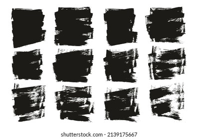 Flat Sponge Thin Artist Brush Short Background High Detail Abstract Vector Background Set 