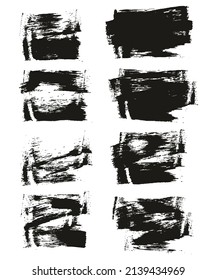 Flat Sponge Thin Artist Brush Short Background High Detail Abstract Vector Background Set 