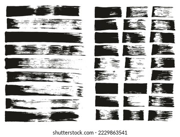 Flat Sponge Thin Artist Brush Straight Lines Mix High Detail Abstract Vector Background MEGA Mix Set 