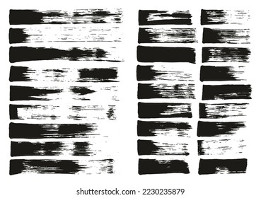 Flat Sponge Thin Artist Brush Straight Lines Mix High Detail Abstract Vector Background MEGA Mix Set 