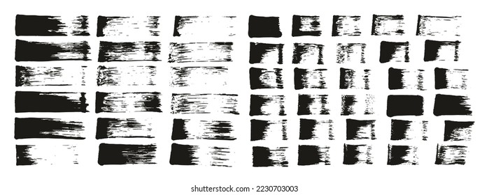 Flat Sponge Thin Artist Brush Straight Lines Mix High Detail Abstract Vector Background MEGA Mix Set 