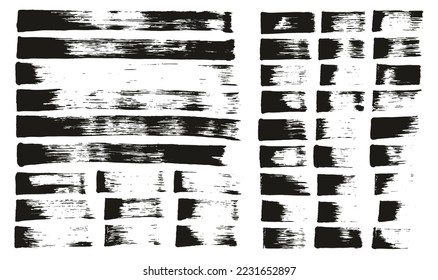 Esponja plana Artista delgado Pincel Líneas rectas Mezcla de alto detalle Fondo del vector de barrido MEGA Conjunto de mezclas 