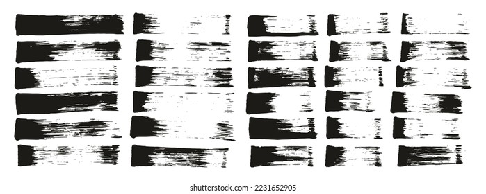 Flat Sponge Thin Artist Brush Straight Lines Mix High Detail Abstract Vector Background MEGA Mix Set 