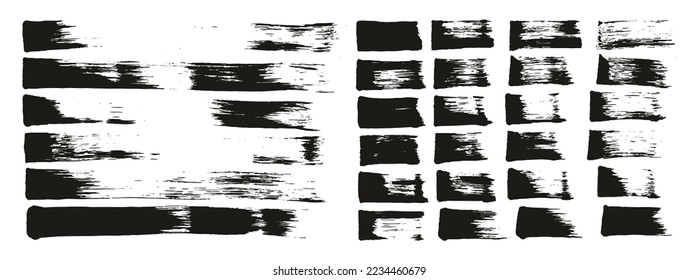 Flat Sponge Thin Artist Brush Straight Lines Mix High Detail Abstract Vector Background MEGA Mix Set 