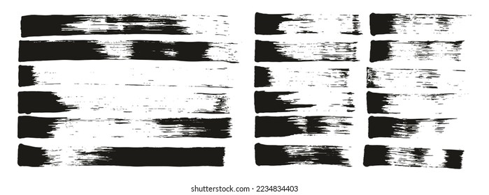 Flat Sponge Thin Artist Brush Straight Lines Mix High Detail Abstract Vector Background MEGA Mix Set 