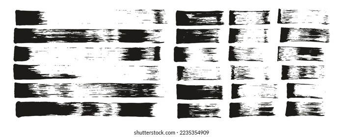 Flat Sponge Thin Artist Brush Straight Lines Mix High Detail Abstract Vector Background MEGA Mix Set 