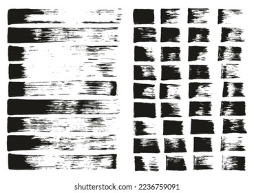 Flat Sponge Thin Artist Brush Straight Lines Mix High Detail Abstract Vector Background MEGA Mix Set 