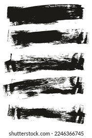 Flat Sponge Thin Artist Brush Long Background High Detail Abstract Vector Background Set 