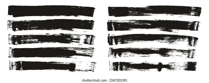 Flat Sponge Thin Artist Brush Long Background High Detail Abstract Vector Background Set 