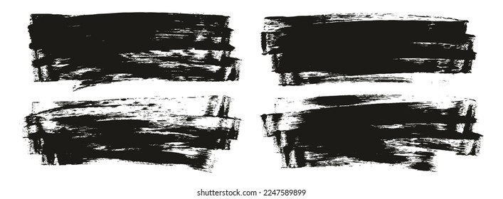 Flat Sponge Thin Artist Brush Long Background High Detail Abstract Vector Background Set 